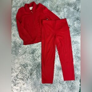 Barbara Bui Zip Red Jacket & Leisure Pants Set